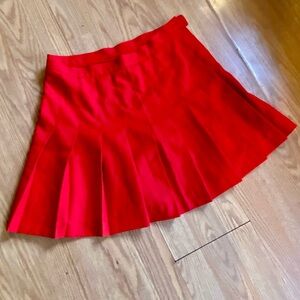 Vintage Red Pleated Mini Skirt Size 10 Tenniscore